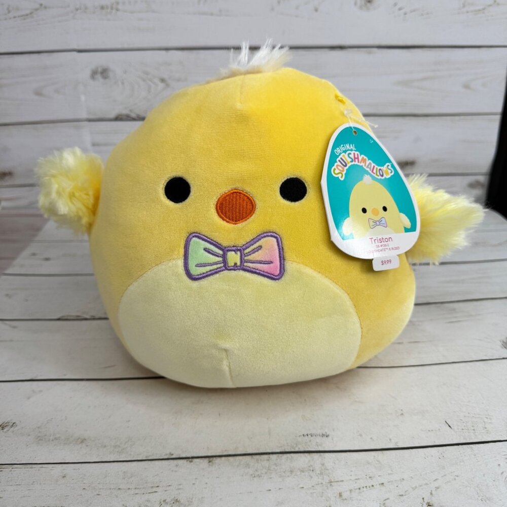 Squishmallows Triston Yellow Chick Plush 8" NWT Farm Bird Bow Tie